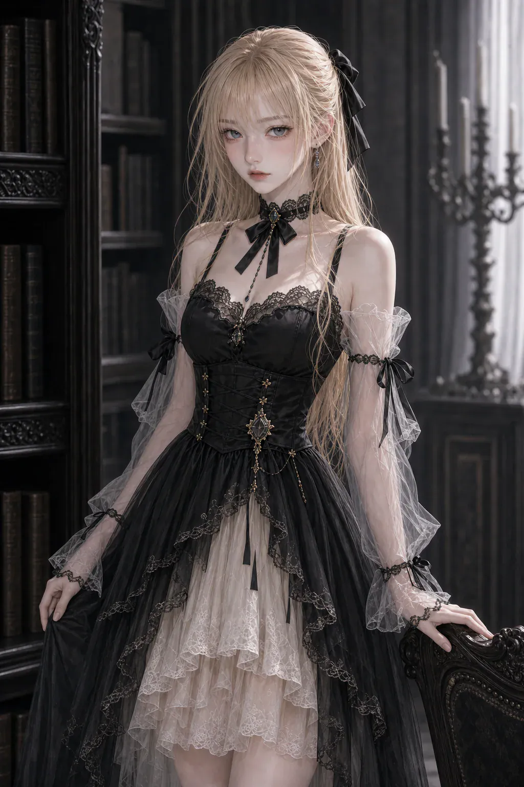 黑色礼服女性角色造型视觉
